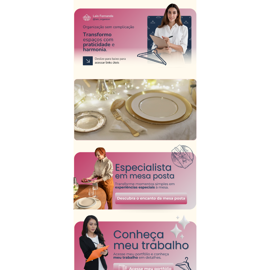 bio para instagram feita para o nicho de personal organizer