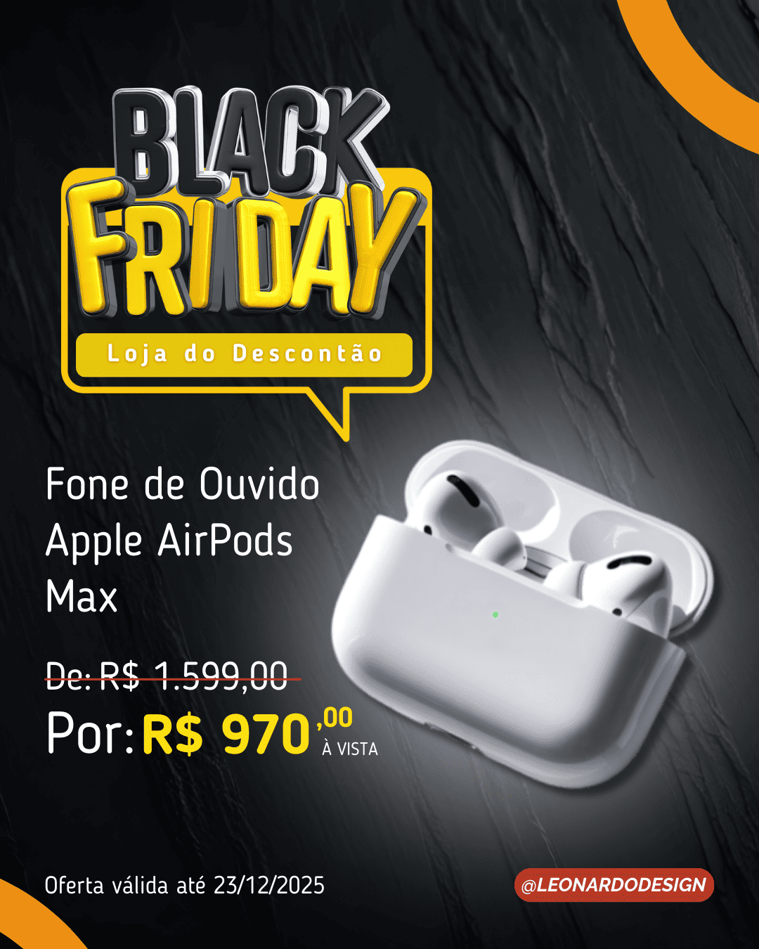 na imagem mostra uma arte digital para quem deseja fazer promoção de black friday e tem produtos eletrônicos e fones de ouvido